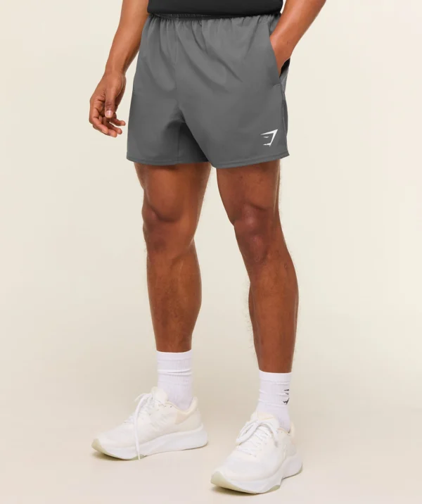 men’s grey slim fit training shorts